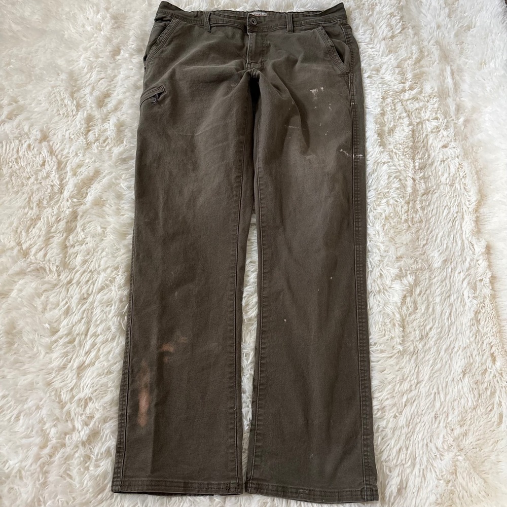 Weatherproof Vintage Mens Relaxed Fit Cargo Pants 34x32 Olive Green Distressed